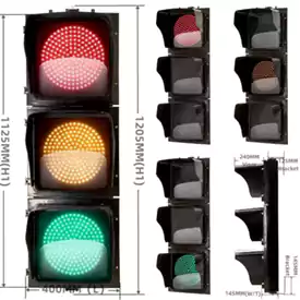 3-Aspect Led Traffic Light With Square Traffic Signal Light