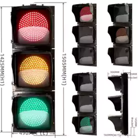 3-Aspect Led Traffic Light With Square Traffic Light