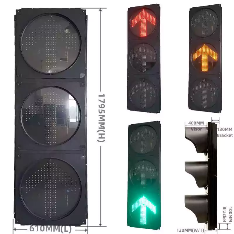 20Inch(500MM) 3-Aspect RYG Arrow Traffic Light Factory