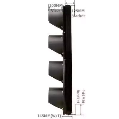 4 Aspects/Sections Led Traffic Light With PC Plastic Housing Body, as 12 Inch(300MM)*4/304