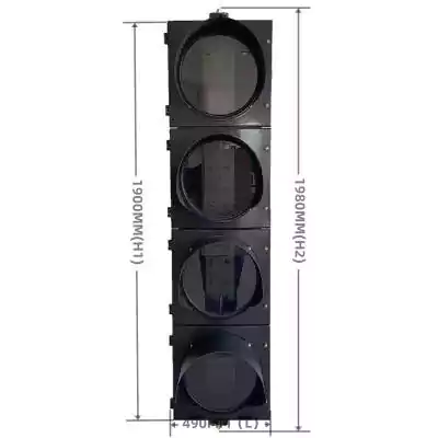 4 Aspects/Sections Led Traffic Light With PC Plastic Traffic Light Housing Body,  as 16 Inch(400MM)*4/404