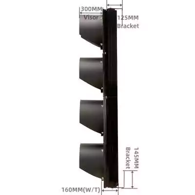 4 Aspects/Sections Led Traffic Light With PC Plastic Traffic Light Housing Body,  as 16 Inch(400MM)*4/404