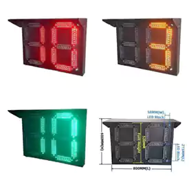 800*600MM 2-Digit Steel Traffic Light Timer