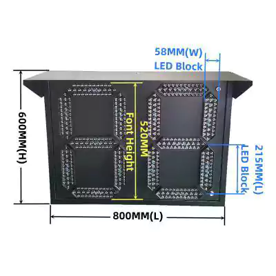 800*600MM 2-Digit Steel Traffic Light Timer