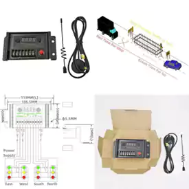 6-Output Master Slave Synchronous Asynchronous Wireless Traffic Light Controller