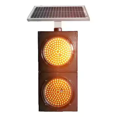 8Inch(200MM)*2 Yellow Solar Flasher Blinker Traffic Warning Light