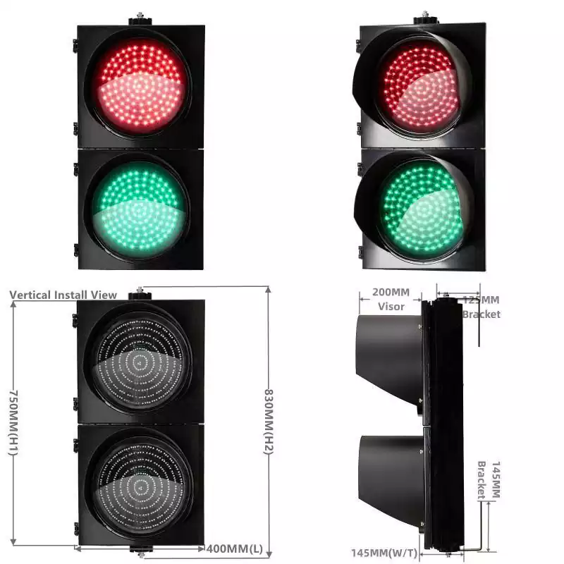 300MM 12Inch Red Green Traffic Signal Light